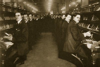 Staff sorting letters at the Post Office, Mount Pleasant by English Photographer